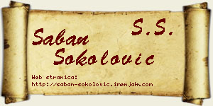Šaban Sokolović vizit kartica